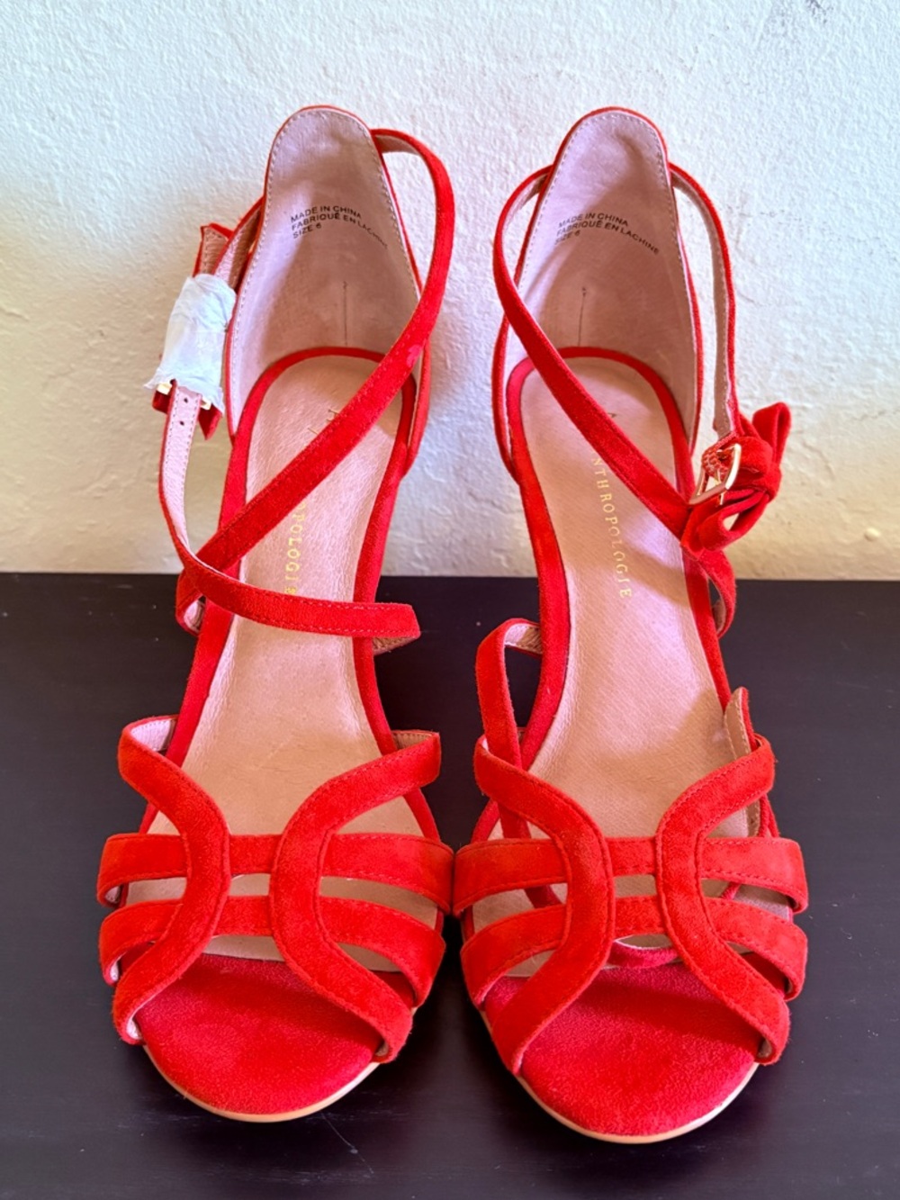 Brand New Anthropologie Suede Strappy Women's Heels - Elegant Open-Toe Sandals
